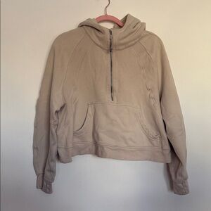 Lululemon Scuba Quarterzip Oversized Crop Hoodie -Trench Beige